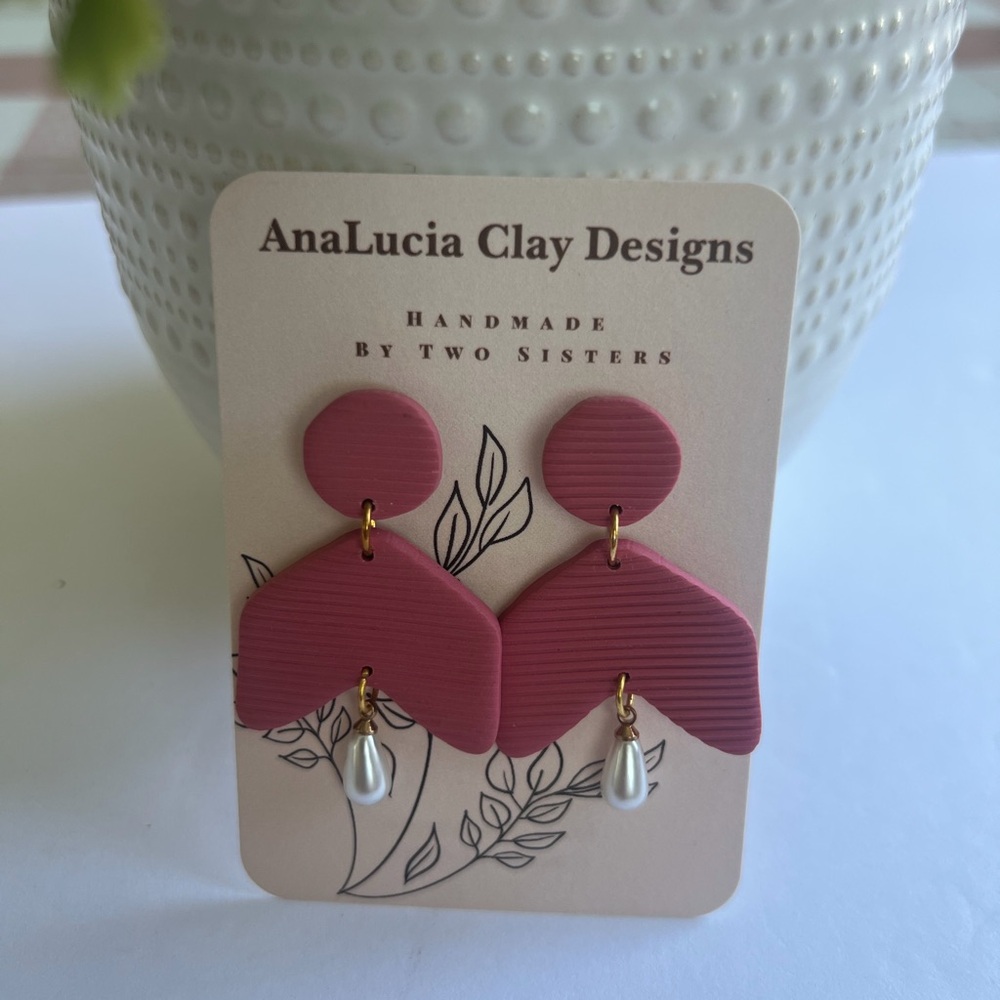 Analucia clay designs Pink Earrings